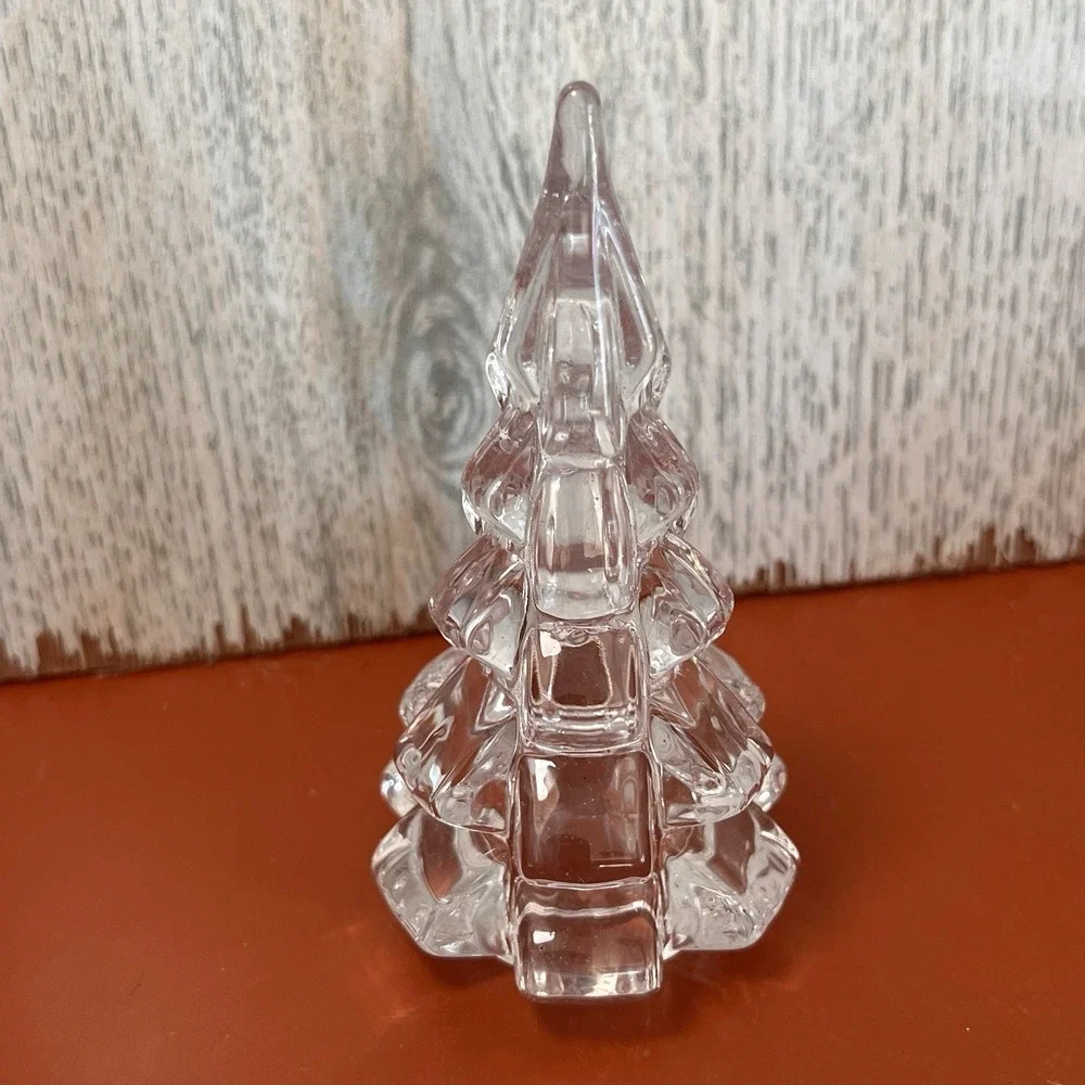 Biedermann Glass‎ Christmas Tree Small Candle Holder 4 inches Vintage